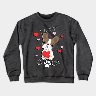 French Bulldog Mom Valentine’s Day Hearts & Frenchie Crewneck Sweatshirt